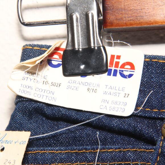 Vintage Tres Jolie Denim Skirt Size 9/10 Cotton Front slit NEW - Picture 4 of 7